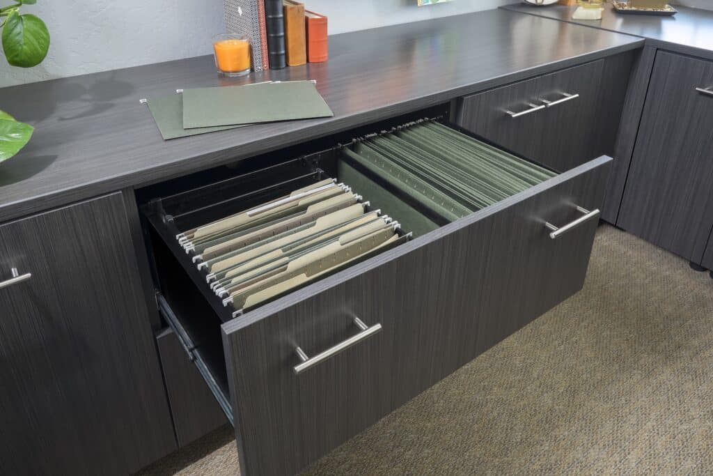 Image of a fully finished Licorice-Office-Flat-Panel-File-Drawer-June-2015-1