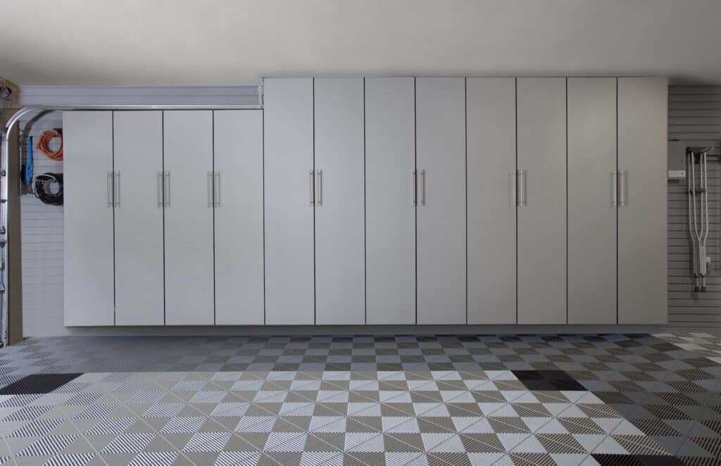 Image of a fully finished Silver-Tall-Cabinets-with-Swiss-Trax-Floors